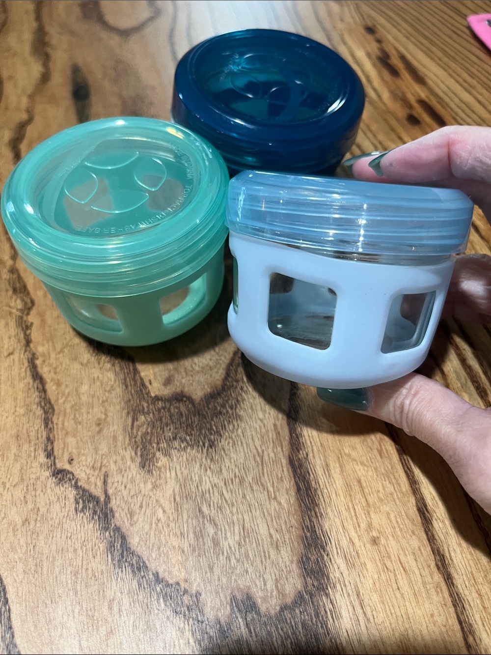 Set of 3 Glass Dressing or anything jars